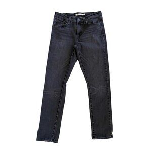 Levis Womens Mid Rise Skinny Jeans Faded Black Size 6 Stretch Pockets Levi's‎
